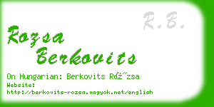 rozsa berkovits business card